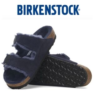 Birkenstock Arizona Shearling Suede Leather - Midnight Blue